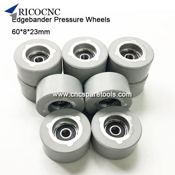 60x8x23mm Edgebander Rubber Pressure Roller Wheels for woodworking Edge Banding Machine supplier